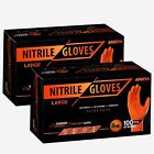 Heavy Duty Orange Industrial Nitrile Gloves With Raised Diamond Texture  8-mil