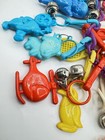 Vintage 1980s Retro Bell Clip On Charms Necklace Chain Plastic 39 Charms Euc
