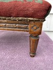 Vintage Footstool Footrest Small Antique Carved Rosette Corners Fluted Legs