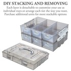 Mygift 11  Smoke Gray Stackable Storage Bin For Arts  Crafts  Sewing Supplies