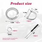 2pcs Bling Car Keychain  Crystal Diamond Key Fob With D-ring And 3 Key Rings  Sp