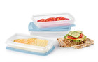 Tupperware Snack Stor Slim Container Set Of 3 Light Blue New