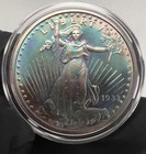 Monster Rainbow      Toned Copper Round  1933 Liberty 999 Fine Copper 1 Avdp Oz