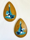 Mcm Rock Or Pebble Art Pair By Belart Co      Atomic Age Bar Scene