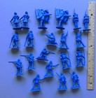 20 Accurate Marx Blue Plastic 54mm Acw Union Infantry Toy Soldier Figures In Box