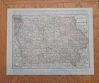 1901 Map Of Iowa Crams Unrivaled Atlas Of The World Page 54 Antique 