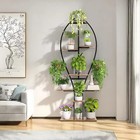Tall Plant Stands With Led Grow Lights 5ft 8 Tiered Plant Shelf Tulip-bud Shaped