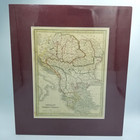1835 Hungary Turkey Europe T g  Bradford Hand Colored Antique Map Matted