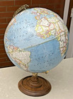 Vtg World Globe 12  National Geographic Brass Plated Semi-meridian  1990 - 1994