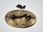 Vtg  Style Oval Door Latch Hook Solid Brass Hasp Lock Gate Window Cabinet  x14