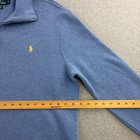 Polo Ralph Lauren Sweater Mens Large Blue Quarter Zip Mock Neck Knit Pony Logo
