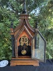 C 1885 Large 32  Junghans German Gothic Revival Steeple Mantle Clock - See Video