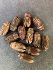 12pcs Rare Chinese Old Hetian Jade Hand Carved  cicada  Beads