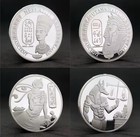 4pcs Ancient Egypt Silver Plated Coin Set Anubis Nefertiti Tutankhamun Pharaoh