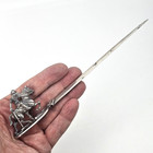 Vintage 800 Silver Letter Opener Figural Horse Polo Player Germany 7 5  76g