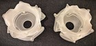 Pair Of Antique Frosted Satin Glass Rose Petal French Lamp Shades