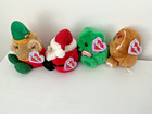 Vintage Puffkins Lot  4 Holiday Christmas Swibco Plush Stuffed Toy With Tags Le