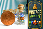 Vintage Marbles Micro Peewee Glass Marbles 30 Count Jar Handmade Swirls Mint