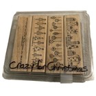 Stampin  Up  Crazy For Christmas 4-piece Rubber Stamp Set Scrapbooking Crafting
