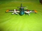 Vintage Original Bandai Made In Japan Tin Friction  knight K-116  Toy Airplane 