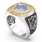Detroit Lions True Fan 1 2 Ct Diamond Two-tone Gold And 925 Sterling Silver Ring