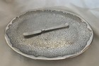 Retired  Mariposa Aluminum - Glimmer - 12 5  Oval Platter   Spreader