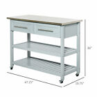 Kitchen Cart Rolling Utility Trolley Shelves Drawers Cabinet Stainless Steel Top