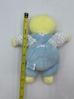 Eden Yellow Duck Pastel Blue Overalls Polka Dots Terry Cloth Baby Plush 8  Yarn