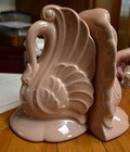 Vintage Pink Mcm Mid Century Modern Art Deco Pottery Retro Swan Bookends  410l