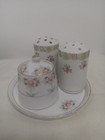 Antique Nippon Porcelain Serving Set Salt Pepper Lidded Sugar Tray W  Flowers