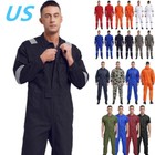Men Work Overalls Coverall Multi-pocket One-piece Jumpsuit Dustproof Workwear