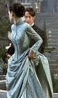 Victorian Gothic Dress Cosplay Costume Blue Bustle Vampire Elegant Party Gown