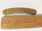 Pair Nos Vtg Atlantic Richfield Brass Embossed Gas Tank Can Pump Tag Sign Oil