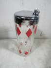 Vintage Mid Century Thick Heavy Glass Martini Drink Cocktail Bar Shaker 