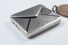 Unusual Antique English Sterling Silver Enamel Stamp Holder Fob Pendant C1891