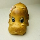 Vintage House Hippo Hand Painted Flowers Behind Ear Hippopotamus Figurine 3   