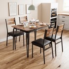 5-piece Dining Table Modern Rectangular Kitchen Table With 4 Upholstered Chairs
