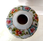 Antique Nippon Hand Painted Porcelain Hair Receiver Gold Gilt W  Pink Flowers