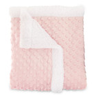 Parents Choice Pink  White Popcorn Plush  Reversible  Baby Blanket