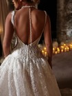 Sparkle Beaded Ball Gown Wedding Dress Open Back Choker Cathedral Bridal Gown