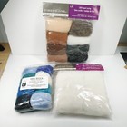 Wool Roving Lot Of 3 Pks Multi Colors Needle Felting Earthtones Blues Natural