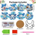 8 Pcs Gnome Pool Diamond Art Coasters Kit With Holder Diy Craft Painting Gift
