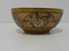 Middle Eastern Brass Bowl Silver Copper Inlay Islamic Arabic Calligraphy  m 