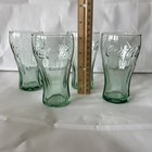 Vintage Coca Cola Coke Green Juice Glasses 4 5 Inch Set 4