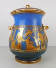 Antique Furnivals Style Pottery Portland Pattern Ceramic Urn W  Lid
