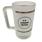 Vintage Us Border Patrol Tucson Sector Frosted Glass Beer Mug Doj Patrol Agent