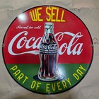 Coca-cola Porcelain Enamel Sign 29 X 29 Inches