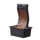 Tabletop Water Fountain With Led Lights  Curved Panel Indoor Waterfall