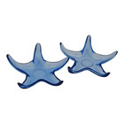 Pair Of Blue Starfish Recycled Glass 7 w Trinket Dish  Candle Holder   Catchall
