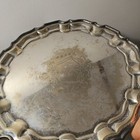 Vintage Superfine English Victorian Silver Plated Round Serving Platter Lbs Co 